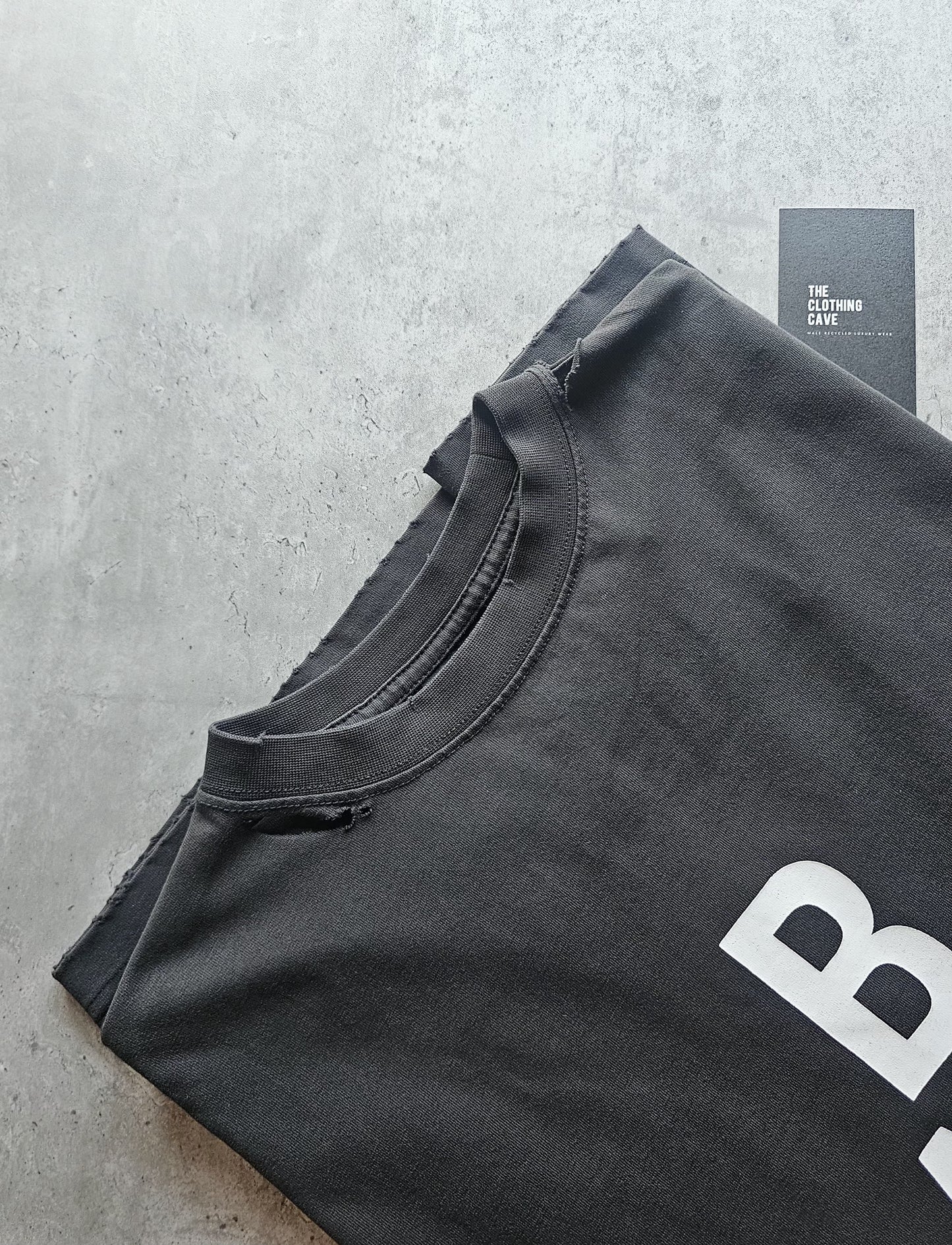 BALENCIAGA Optical Print Distressed Oversized T-Shirt