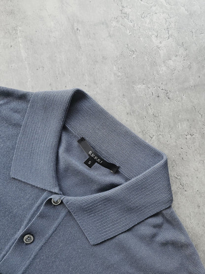 GUCCI Striped Fine Knit Polo