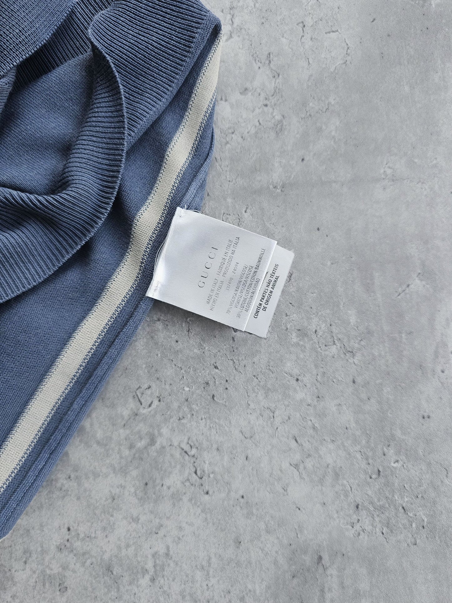 GUCCI Striped Fine Knit Polo