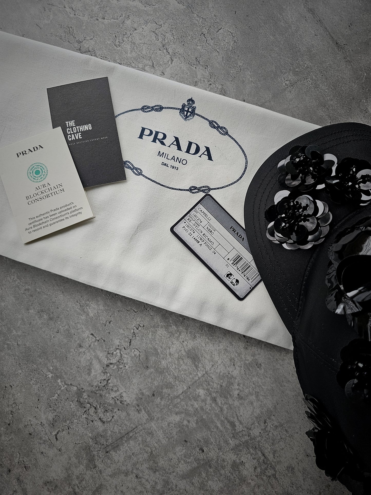 PRADA Rare Floral 3D Applique Cap