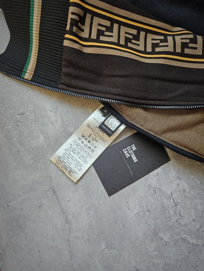 FENDI Logo Trimmed Panelled Stretch-Jersey Track Jacket