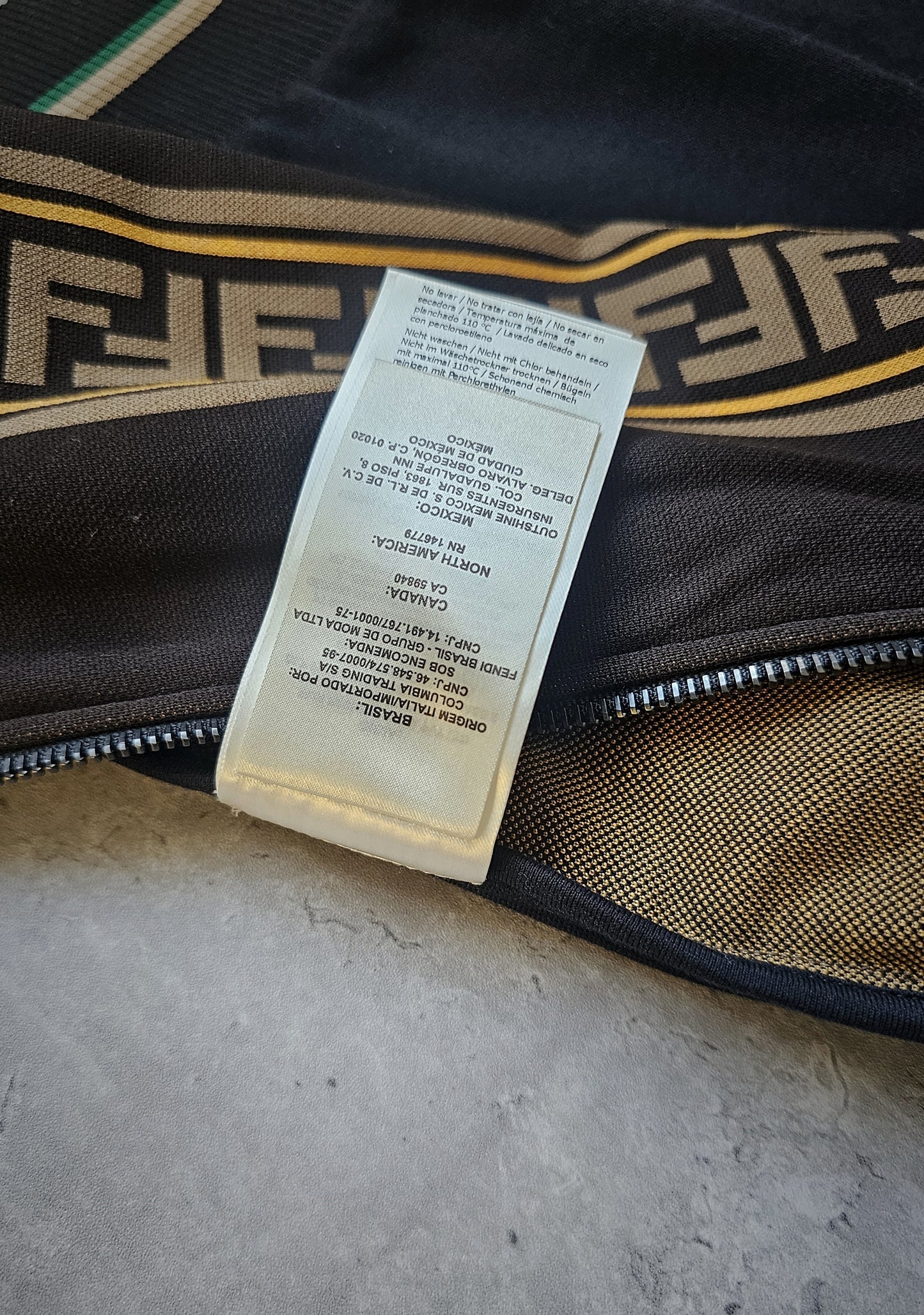 FENDI Logo Trimmed Panelled Stretch-Jersey Track Jacket