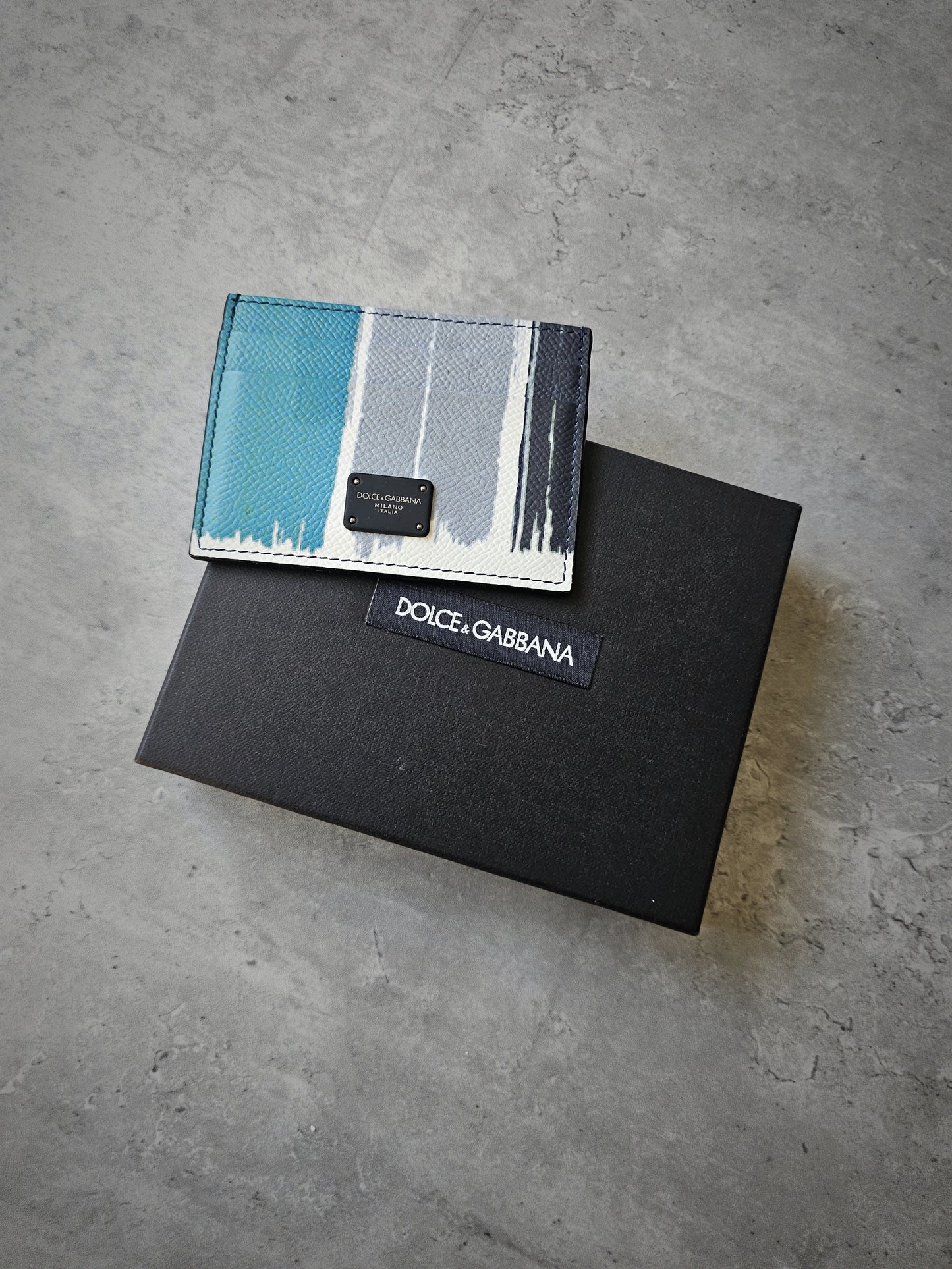 DOLCE & GABBANA Milano Abstract Leather Card Holder