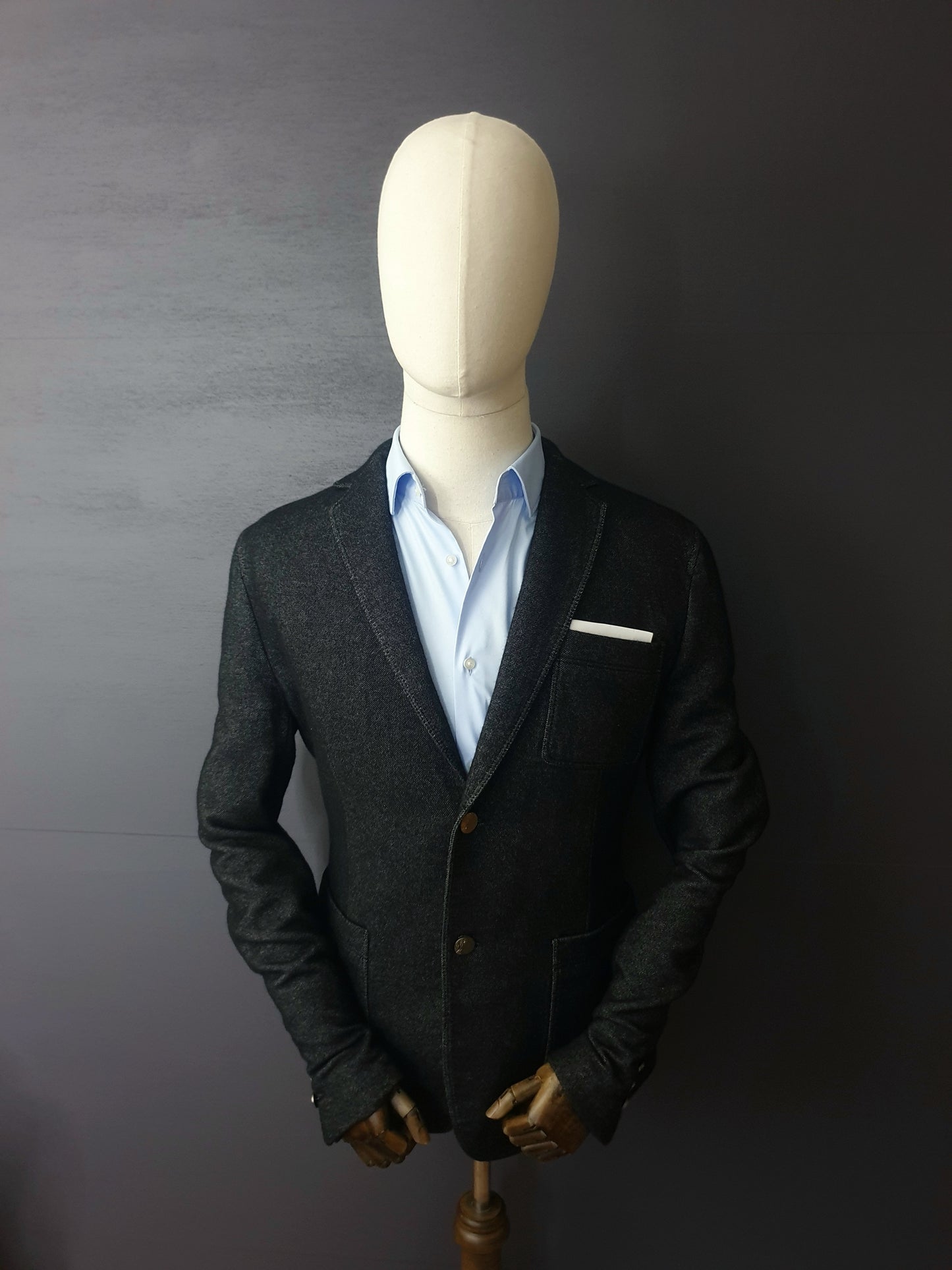 VERSACE Collection Single Breasted Denim Style Blazer