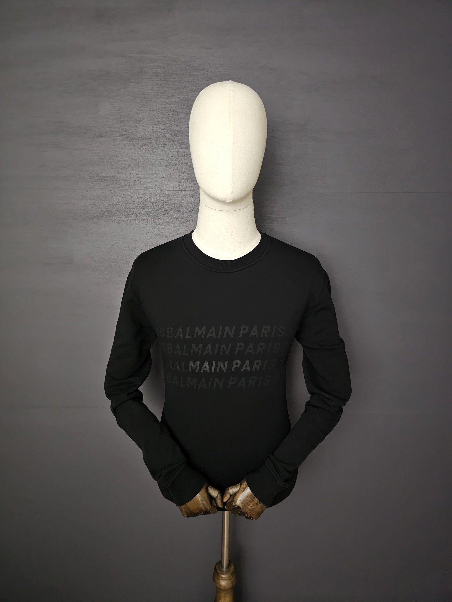 BALMAIN Logo Repeat Cotton Sweatshirt