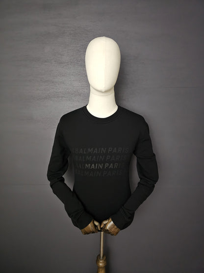 BALMAIN Logo Repeat Cotton Sweatshirt