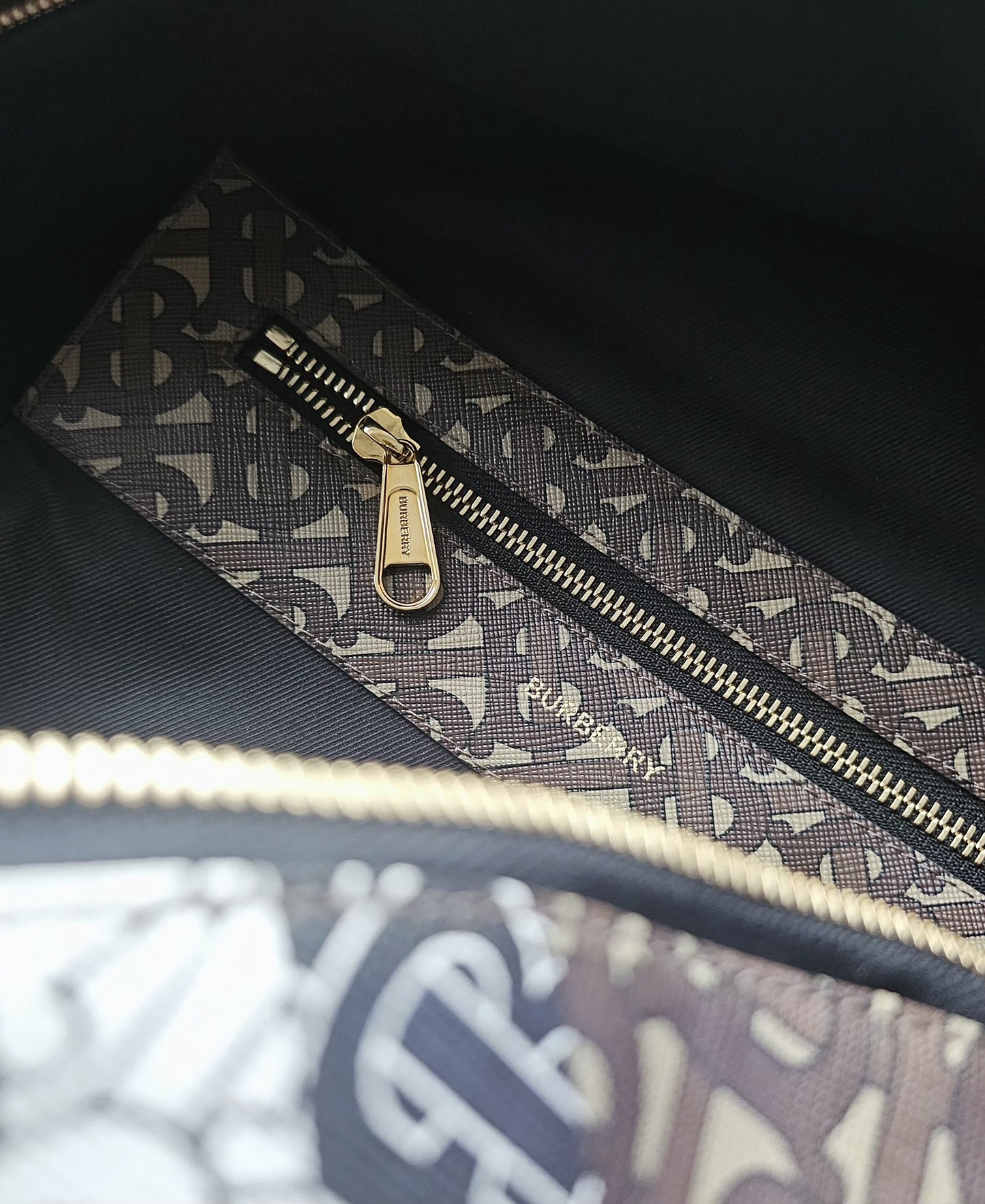 BURBERRY TB E-Canvas Monogram striped backpack