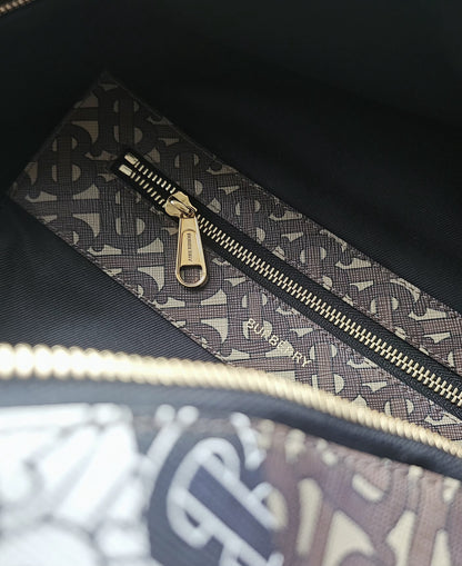 BURBERRY TB E-Canvas Monogram striped backpack