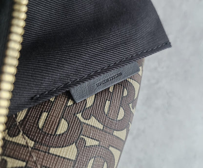 BURBERRY TB E-Canvas Monogram striped backpack