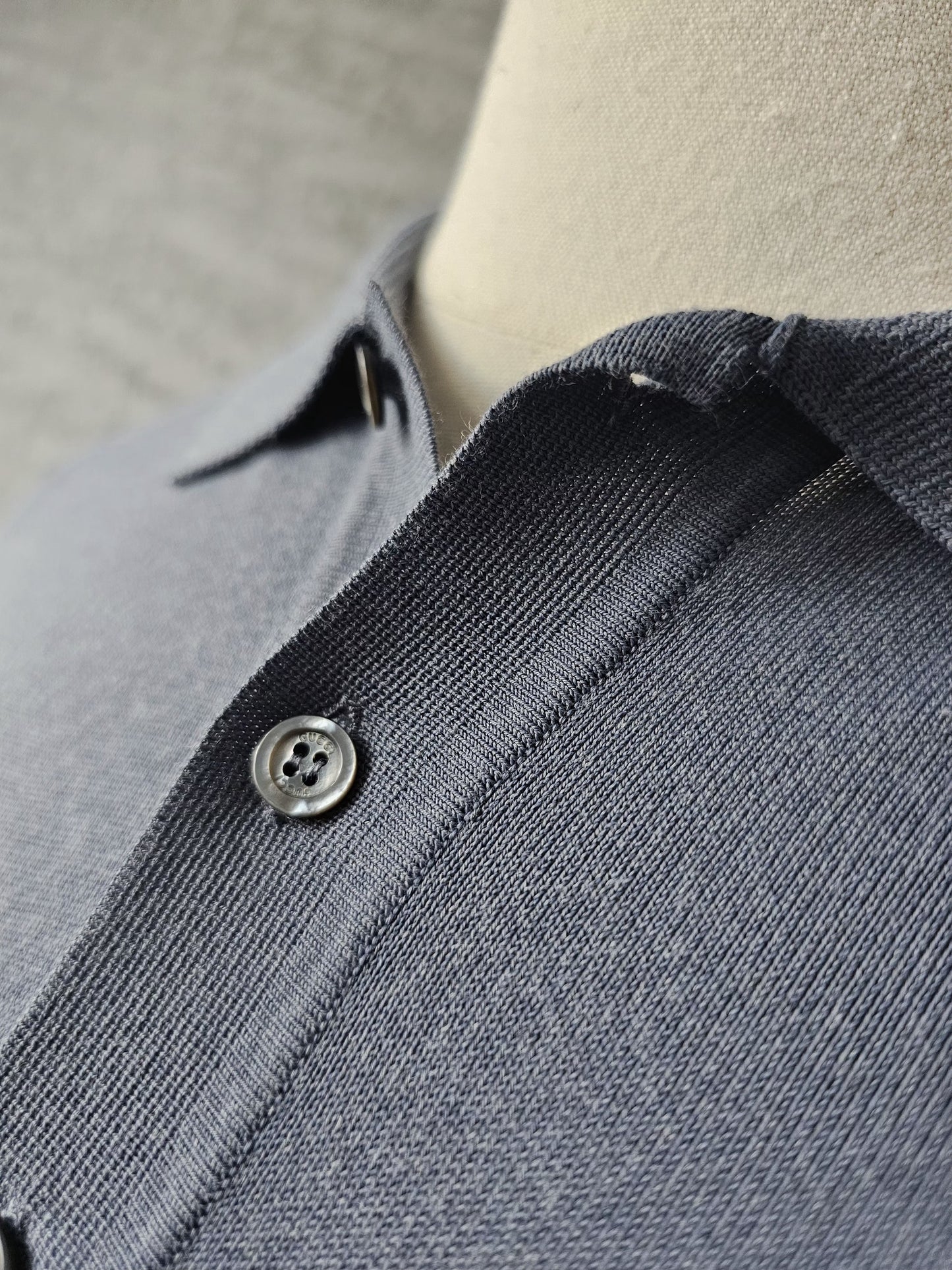 GUCCI Striped Fine Knit Polo