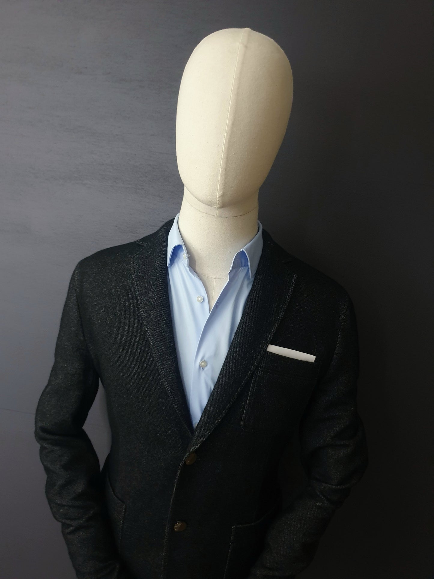 VERSACE Collection Single Breasted Denim Style Blazer