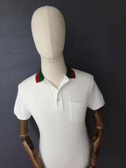 GUCCI Short-Sleeved Striped Collar Piquet Polo