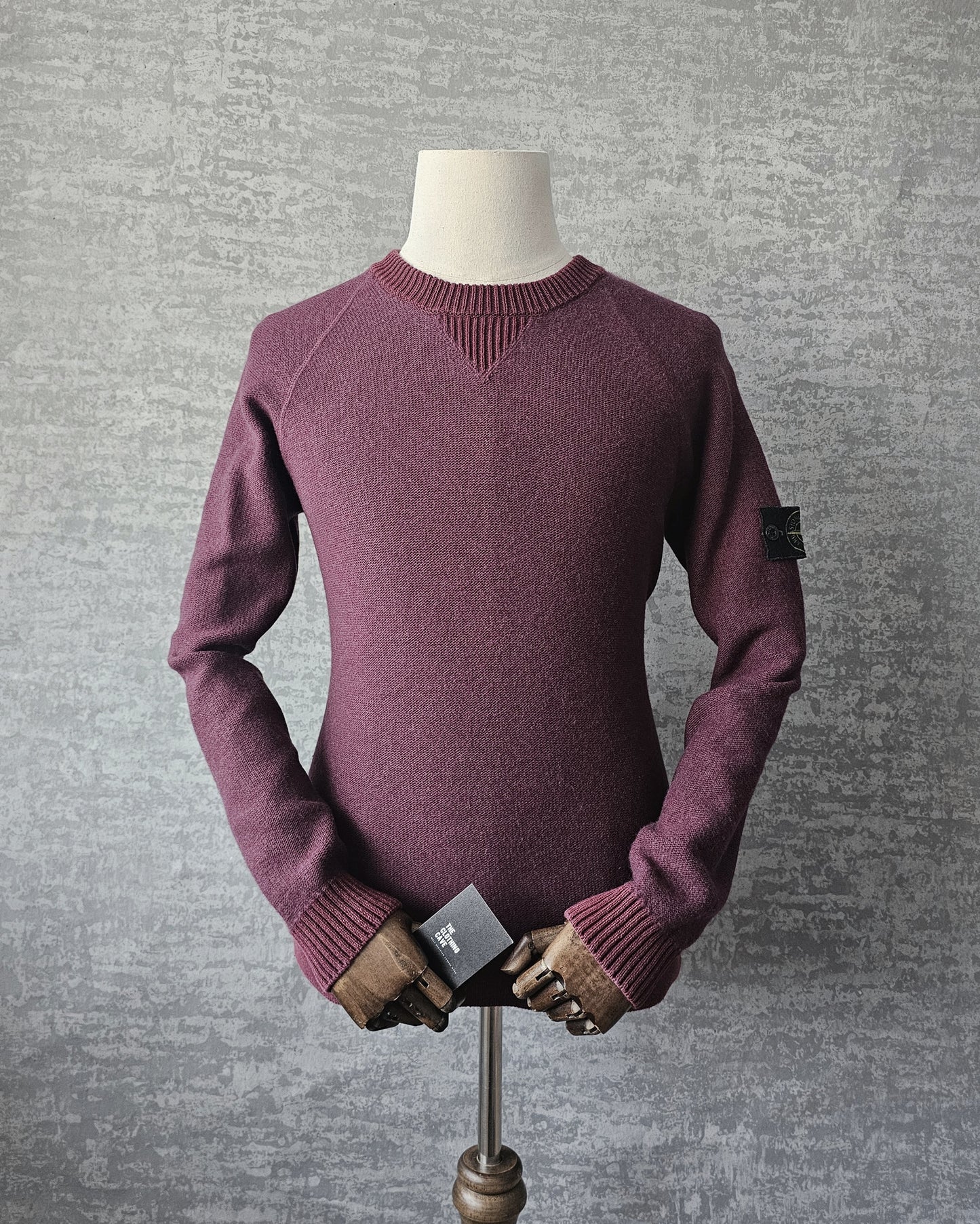 STONE ISLAND Logo Patch Knitted Wool Sweater