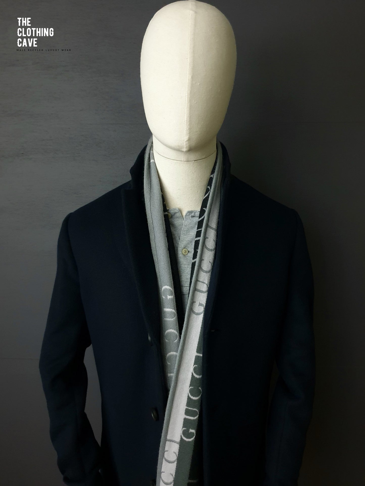 GUCCI Embroidered Jacquard Wool Stripe Scarf