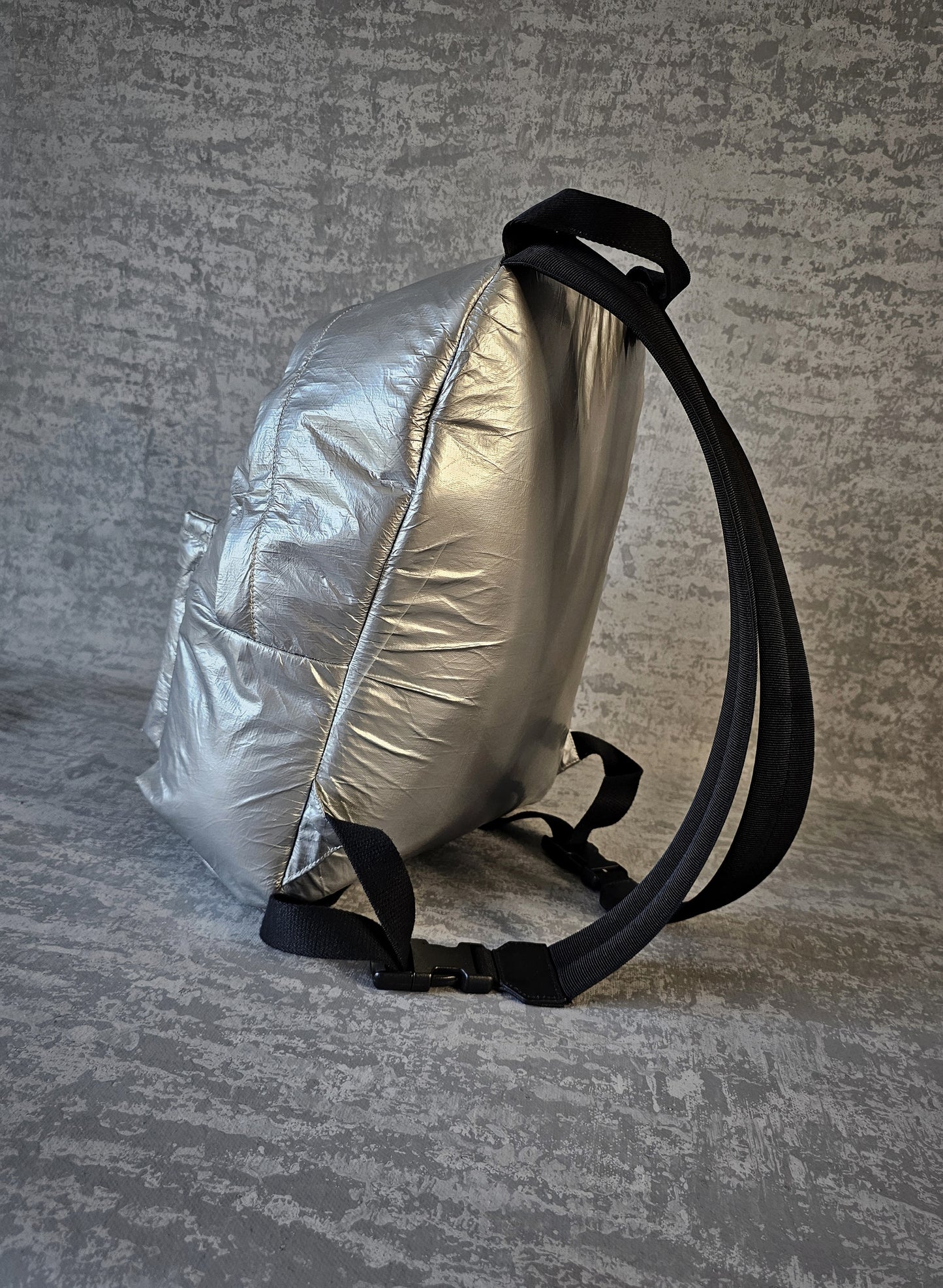 PALM ANGELS Silver Reflective Security Backpack