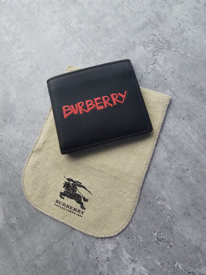 BURBERRY Graffiti Print International Leather Bifold Wallet