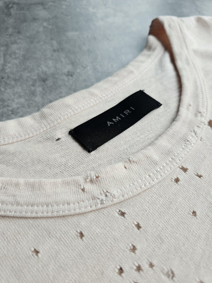 AMIRI Distressed Pink Shotgun T-Shirt