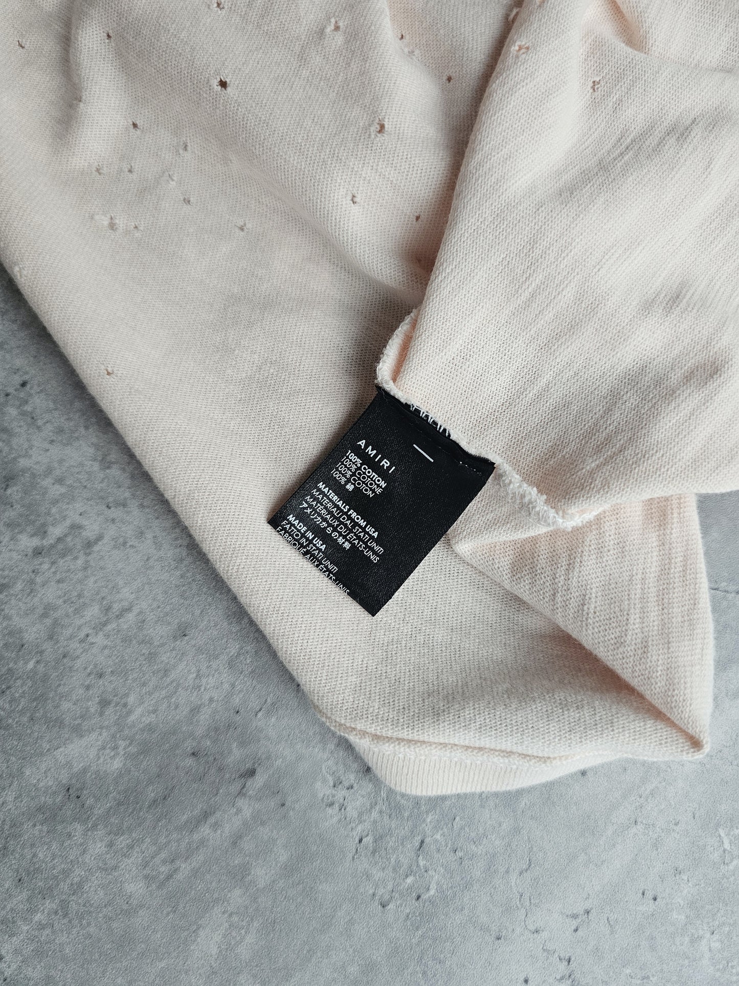 AMIRI Distressed Pink Shotgun T-Shirt