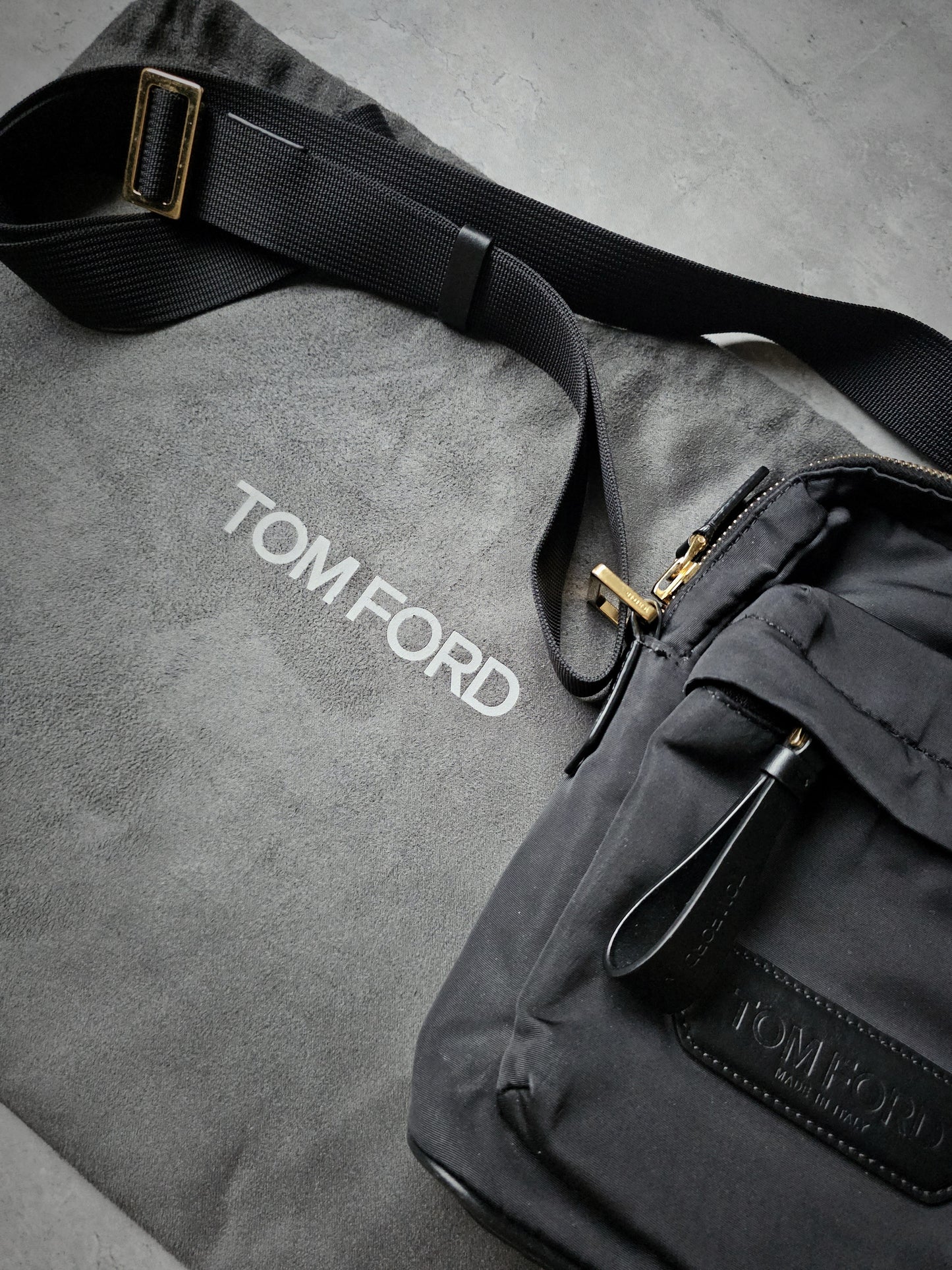 TOM FORD Recycled Embossed Mini-Messenger Bag