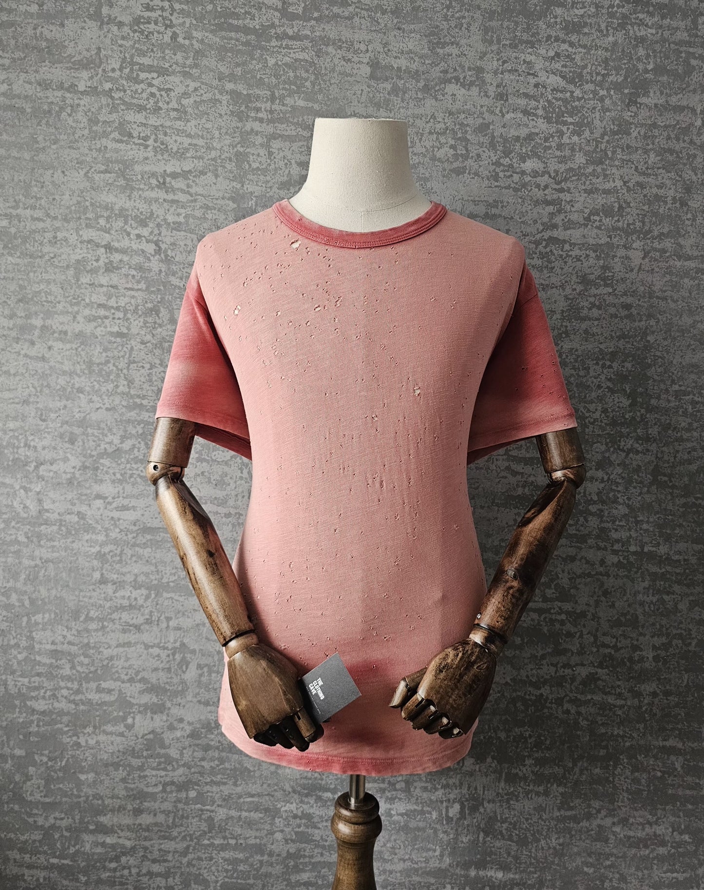 AMIRI Distressed & Washed Pink Shotgun T-Shirt