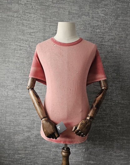 AMIRI Distressed & Washed Pink Shotgun T-Shirt