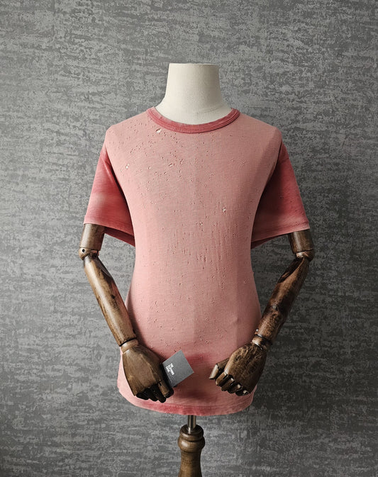 AMIRI Distressed & Washed Pink Shotgun T-Shirt