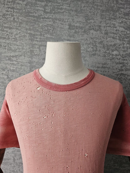 AMIRI Distressed & Washed Pink Shotgun T-Shirt