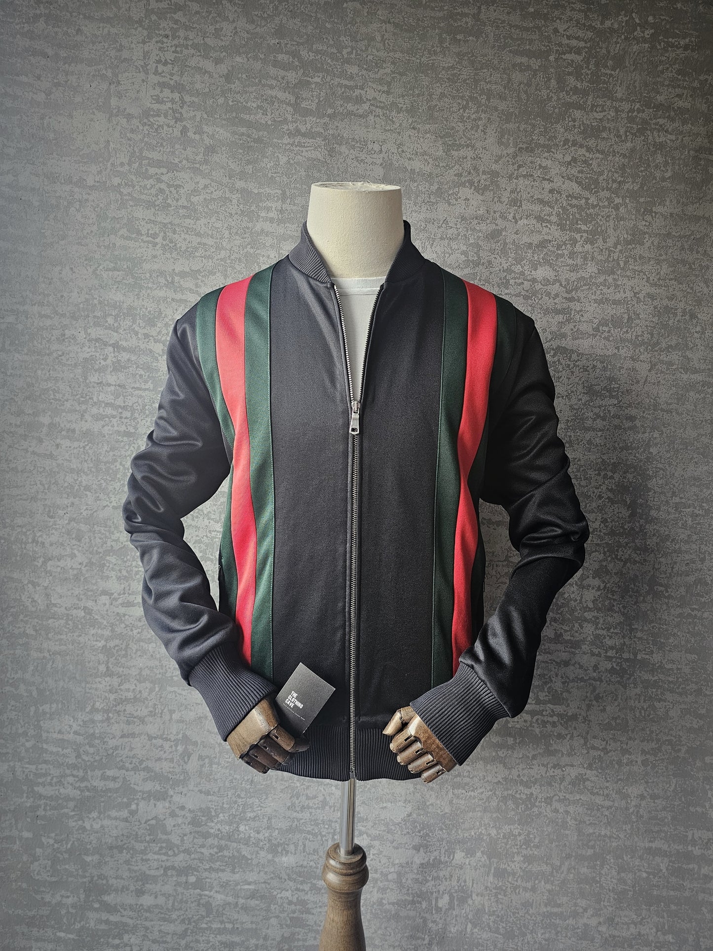 GUCCI Web-Striped Jersey Bomber Hooded Jacket