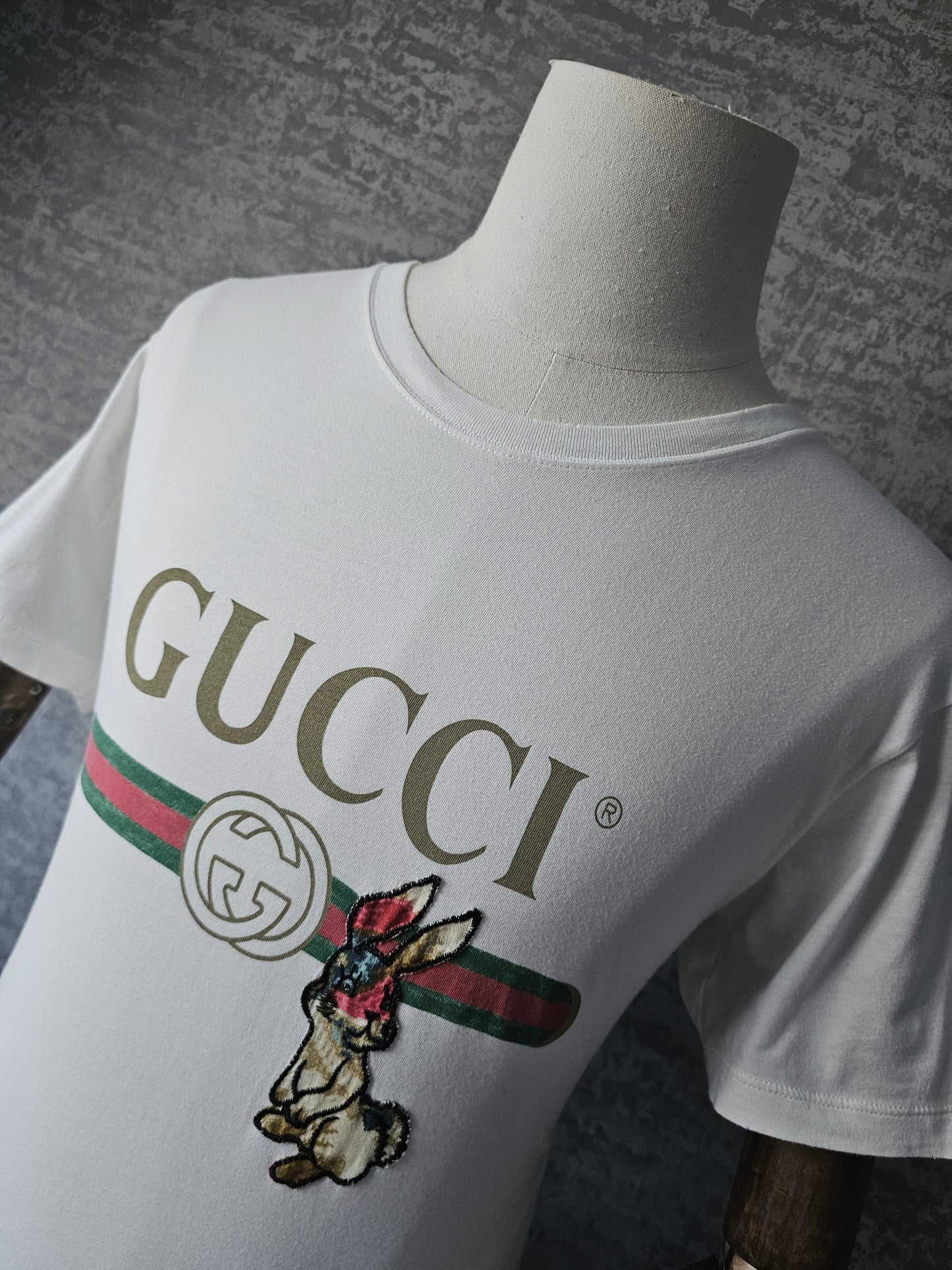GUCCI Rabbit Embroidered Cotton T-Shirt