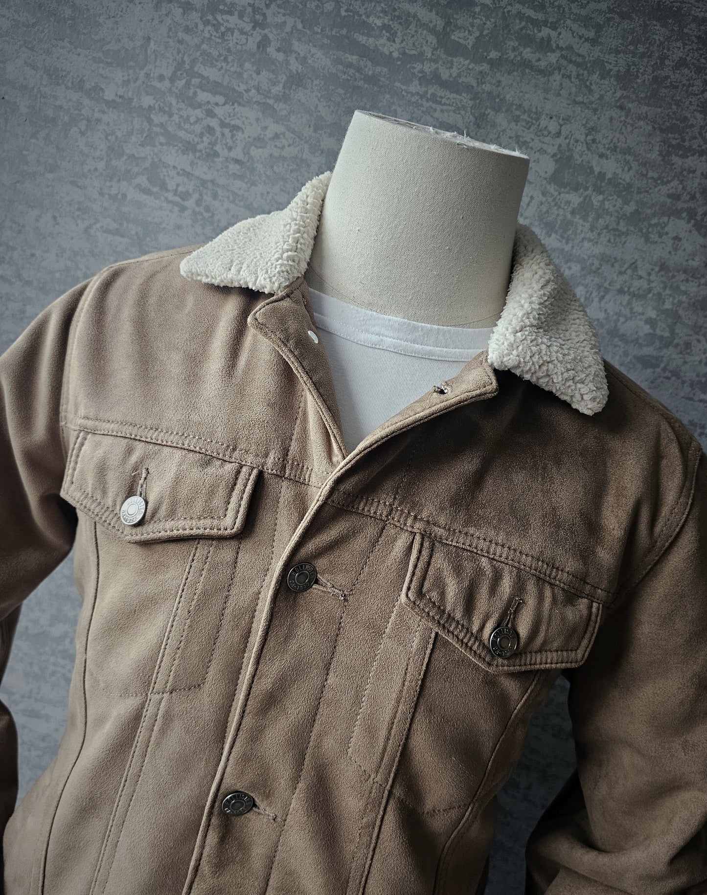 HOLLISTER Sherpa Lined Faux Suede Jacket