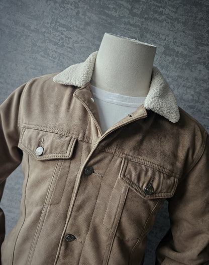 HOLLISTER Sherpa Lined Faux Suede Jacket