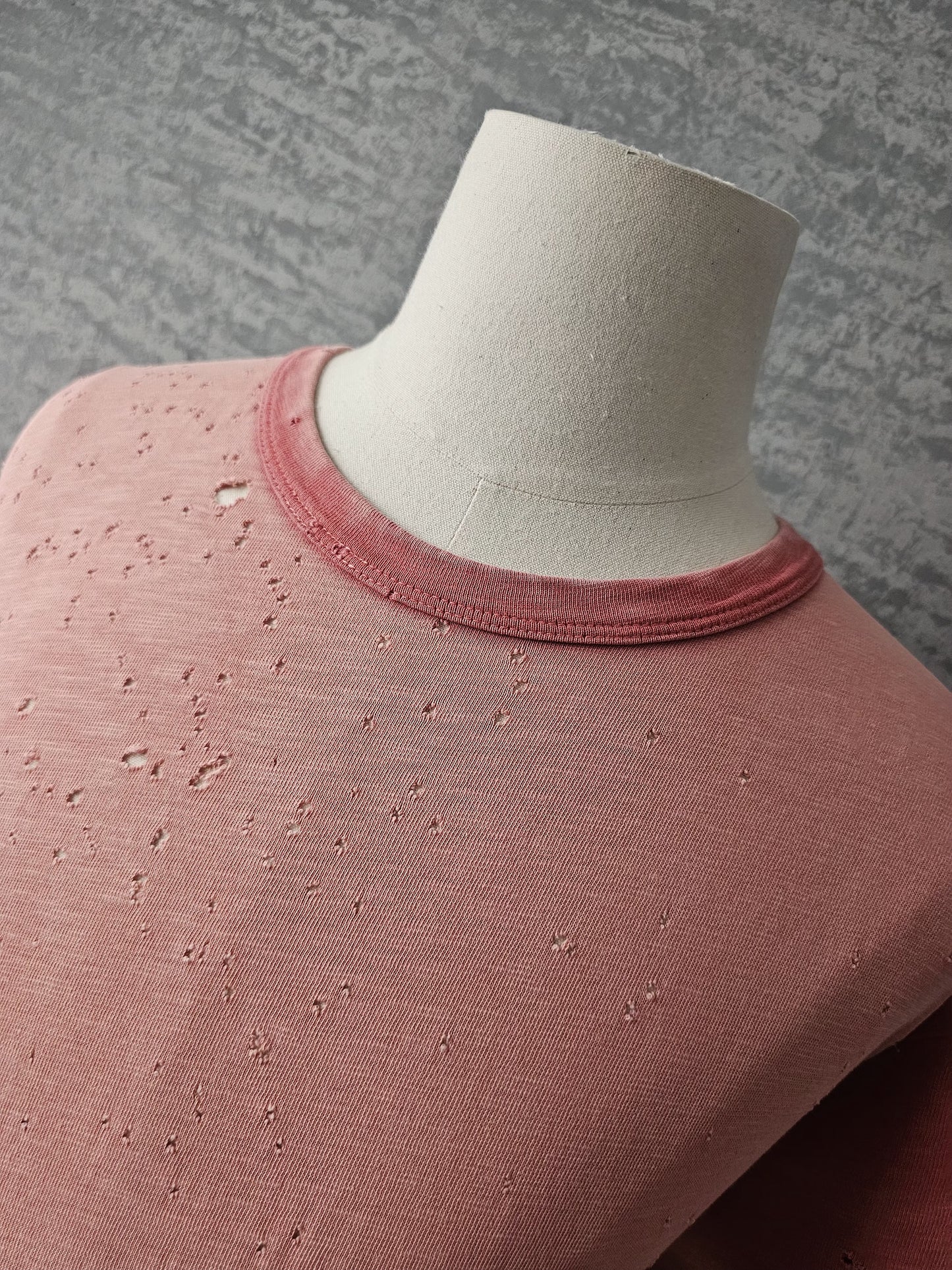 AMIRI Distressed & Washed Pink Shotgun T-Shirt