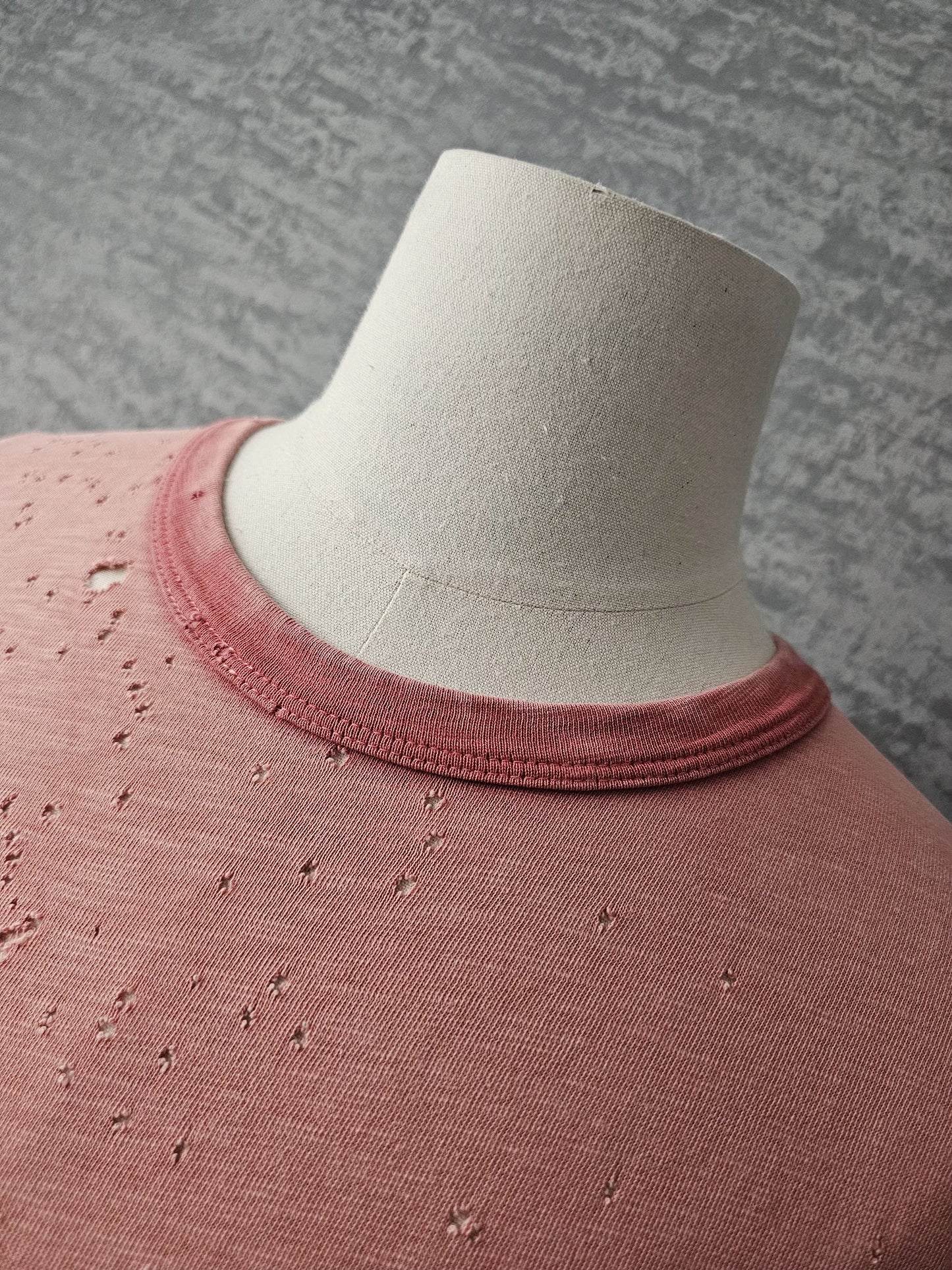 AMIRI Distressed & Washed Pink Shotgun T-Shirt