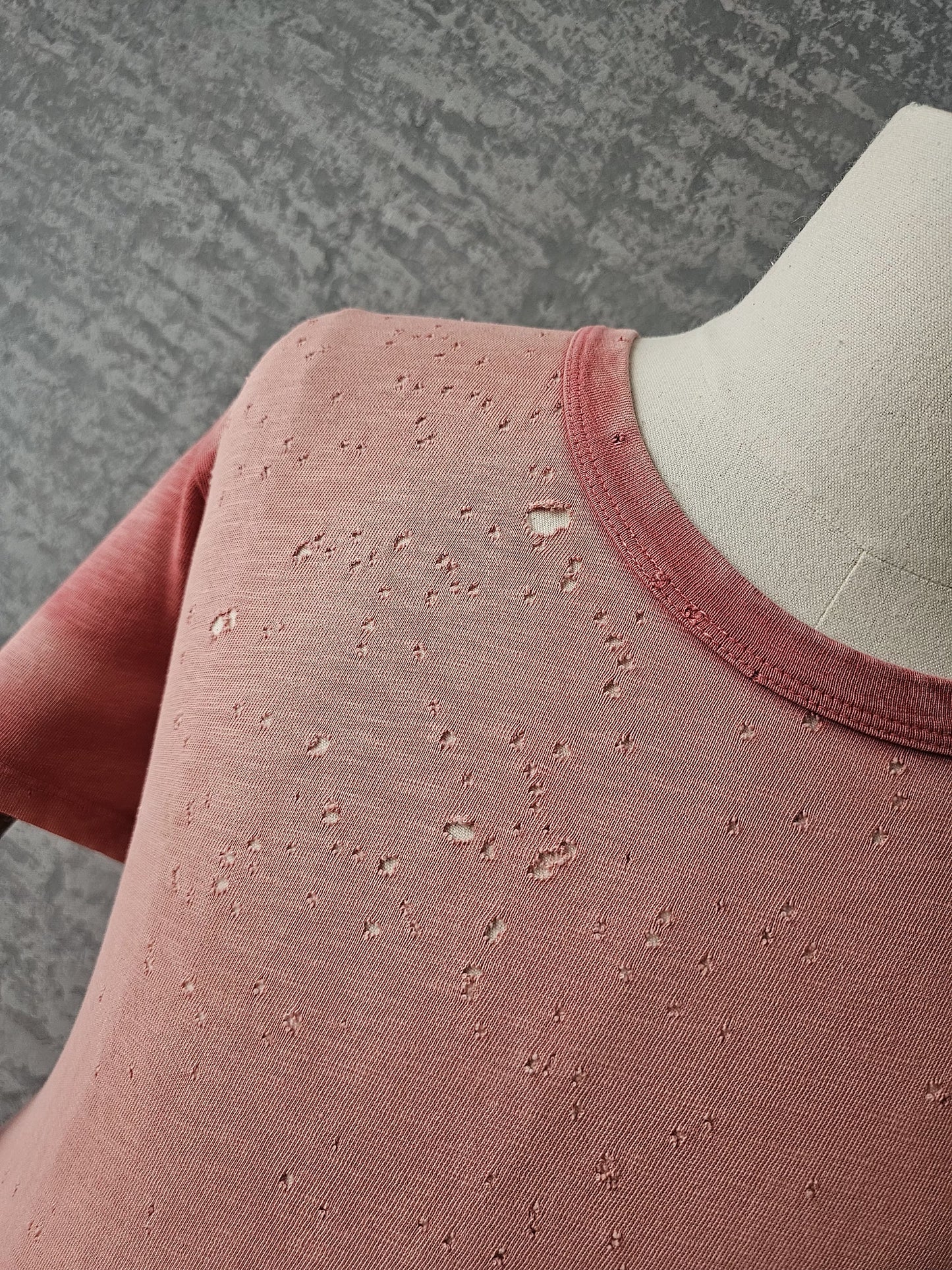 AMIRI Distressed & Washed Pink Shotgun T-Shirt