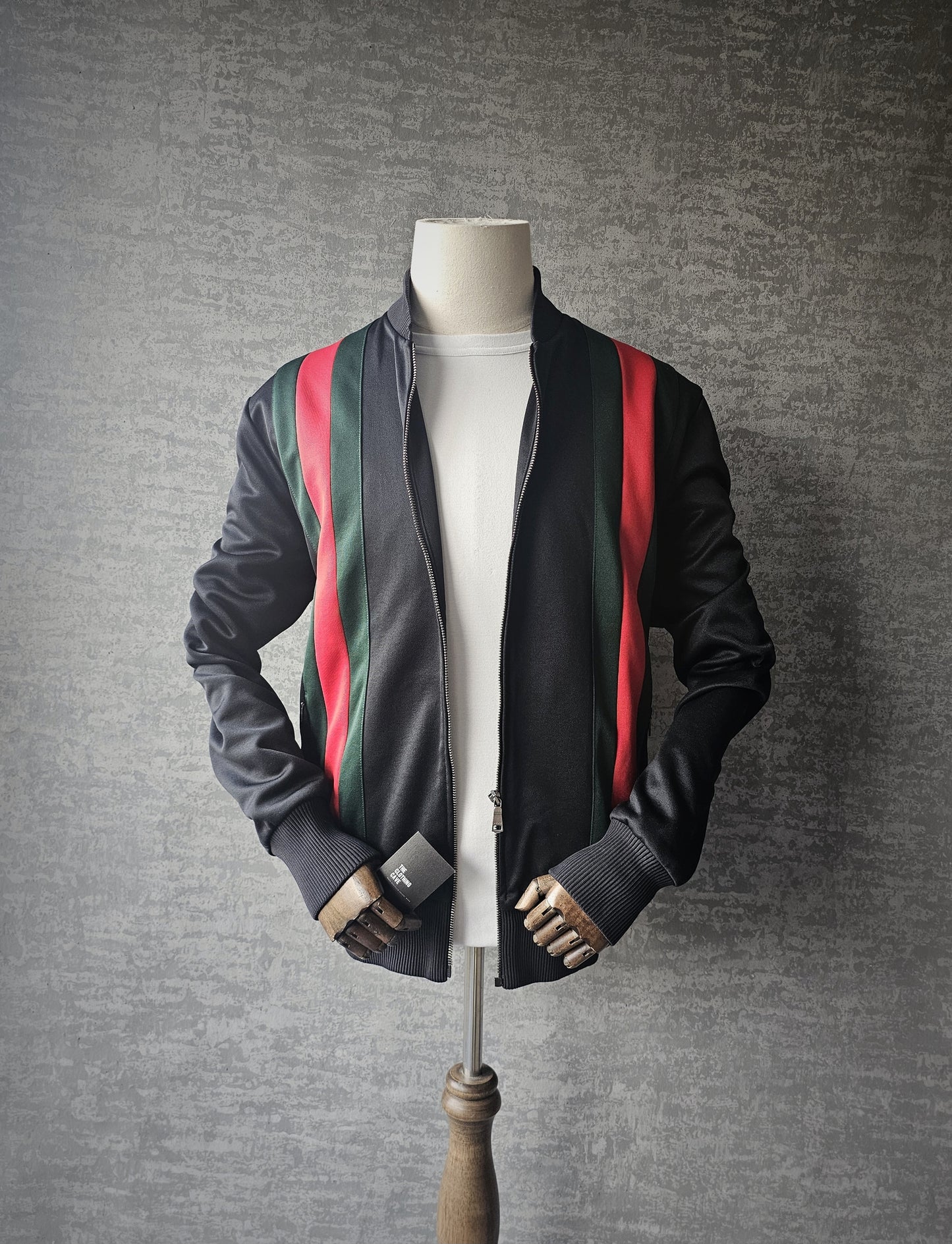 GUCCI Web-Striped Jersey Bomber Hooded Jacket