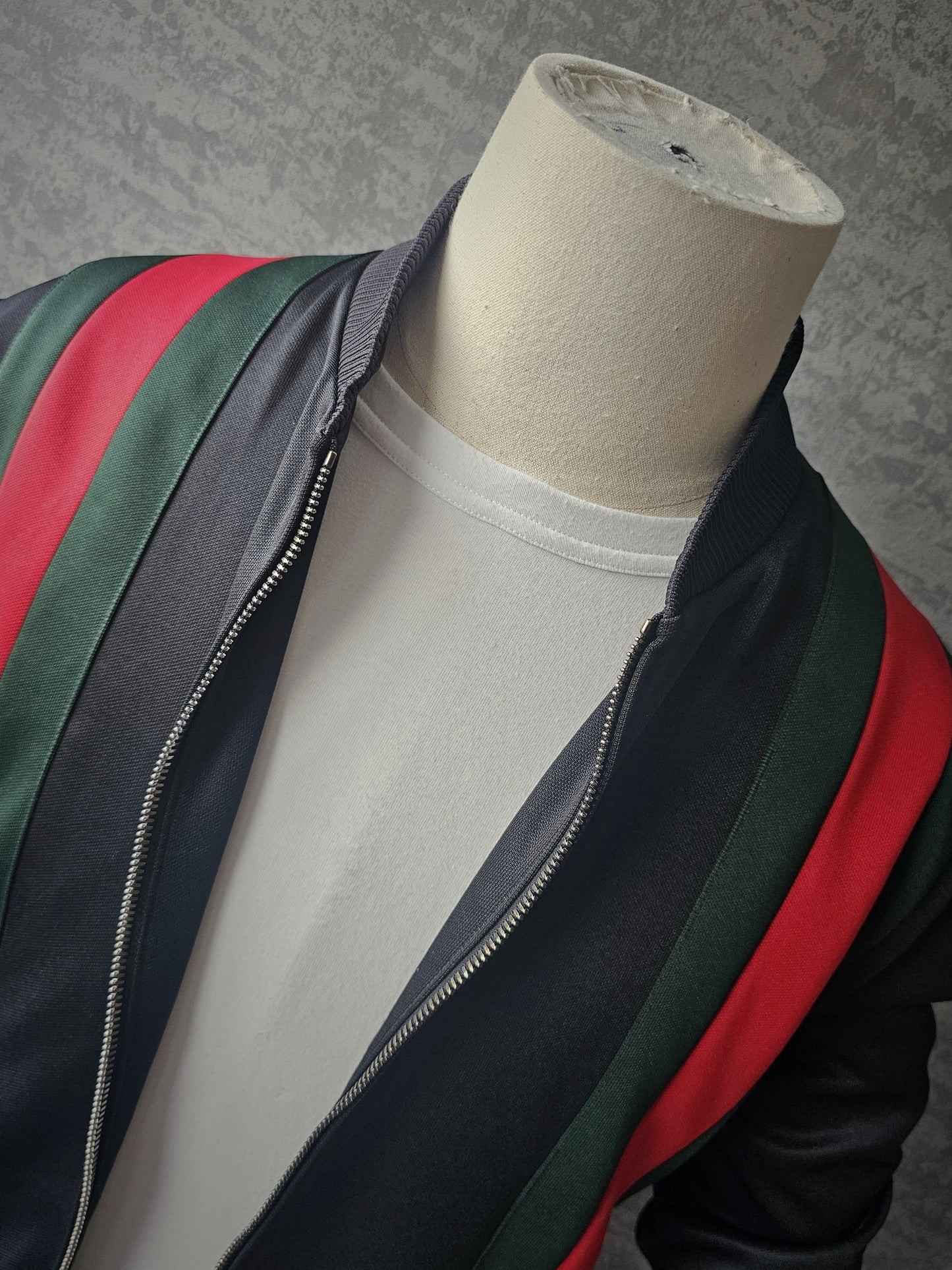 GUCCI Web-Striped Jersey Bomber Hooded Jacket
