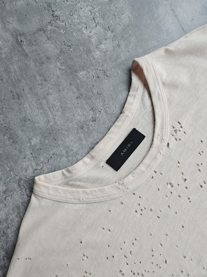 AMIRI Distressed Pink Shotgun T-Shirt