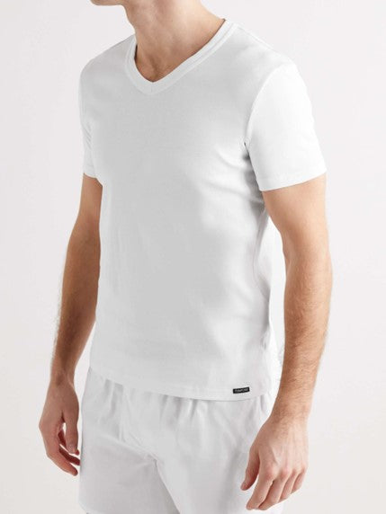 TOM FORD Cotton Crew Neck T-Shirt in White