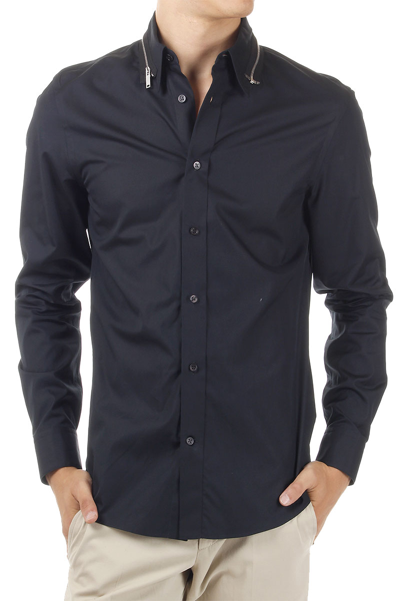 ALEXANDER MCQUEEN  Zip Detailed Black Shirt
