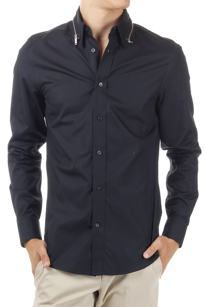 ALEXANDER MCQUEEN  Zip Detailed Black Shirt