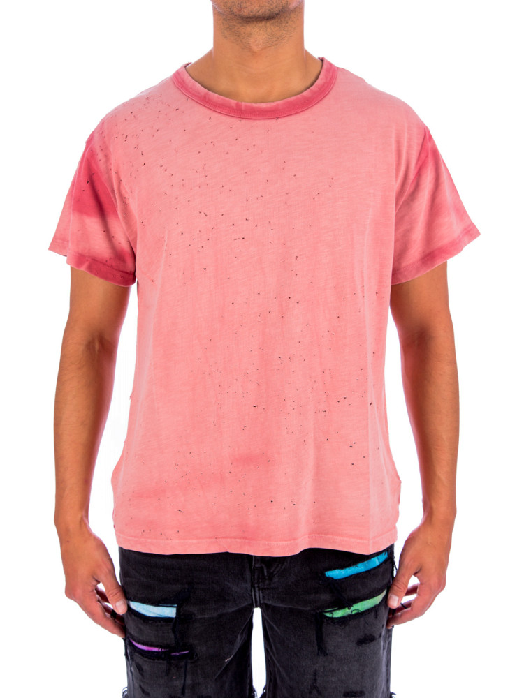 AMIRI Distressed & Washed Pink Shotgun T-Shirt